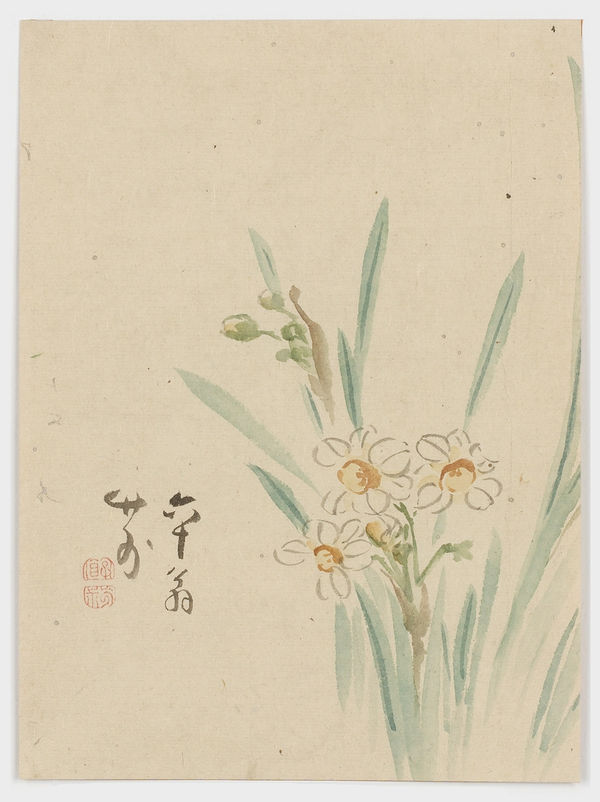 Malerei, #007464 CHIKUGAI (Nagayama Kônô) 1803-1862, Narzissen (suisen), Ende Edo-Zeit (1600-1868), 1862