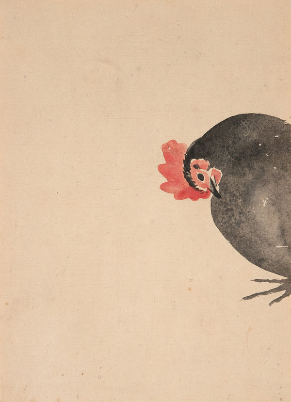 Malerei, #000105 Anonymer Maler, Hahn (ori) , 2. Hälfte Edo-Zeit (1615-1868)