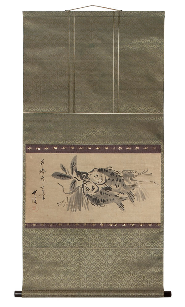 Malerei, #006145 CHÔKEI, zwei Tai-Fische, Edo (1600-1868)