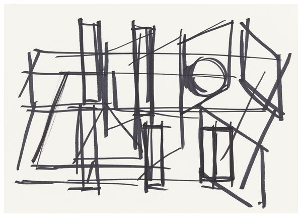 Jürgen Schön #022878 Zeichnung, 2021 Permanentmarker auf Papier 43 x 61 cm