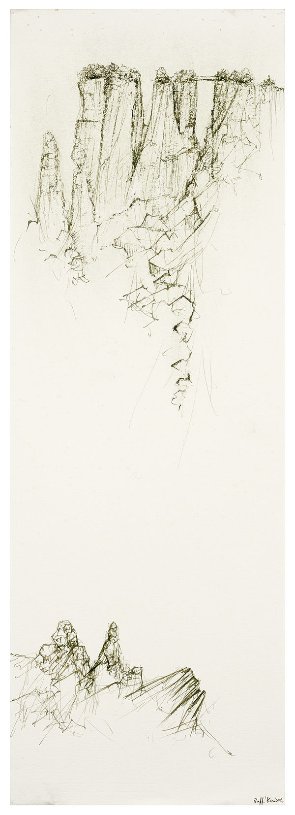 Raffi Kaiser #022908 Wasserfall, 2022/23 Tusche auf Papier 80 x 27,6 cm