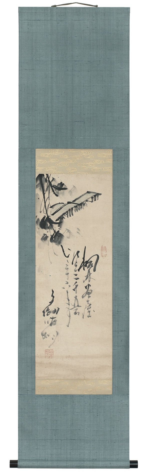 Malerei, #002757 OKUHARA, Seiko (1837-1913), Landschaft mit Brücke, Meiji (1868-1912)
