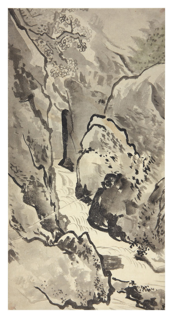 Malerei, #007716 Anonymer Künstler, Bergschlucht mit Wasserlauf, 19. Jahrhundert