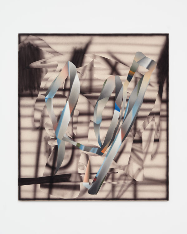 Tempsect, 2023 Signed C Landon 2023 Oil and acrylic spray on canvas 100cm x 90cm