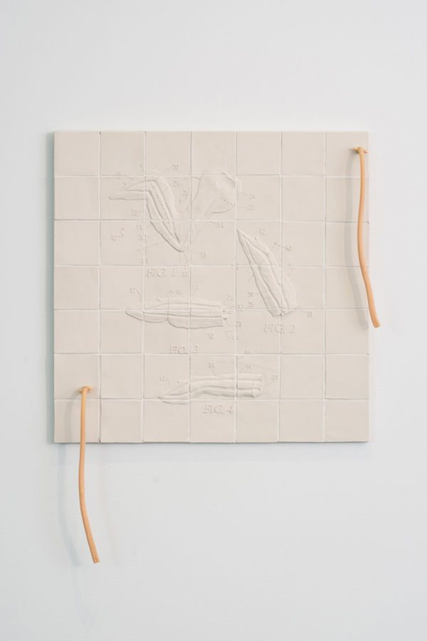 Patrice Renee Washington Flats and Rounds, 2018 porcelain, grout, hardware, latex tubing, silicone 31 x 31 x 3 in.