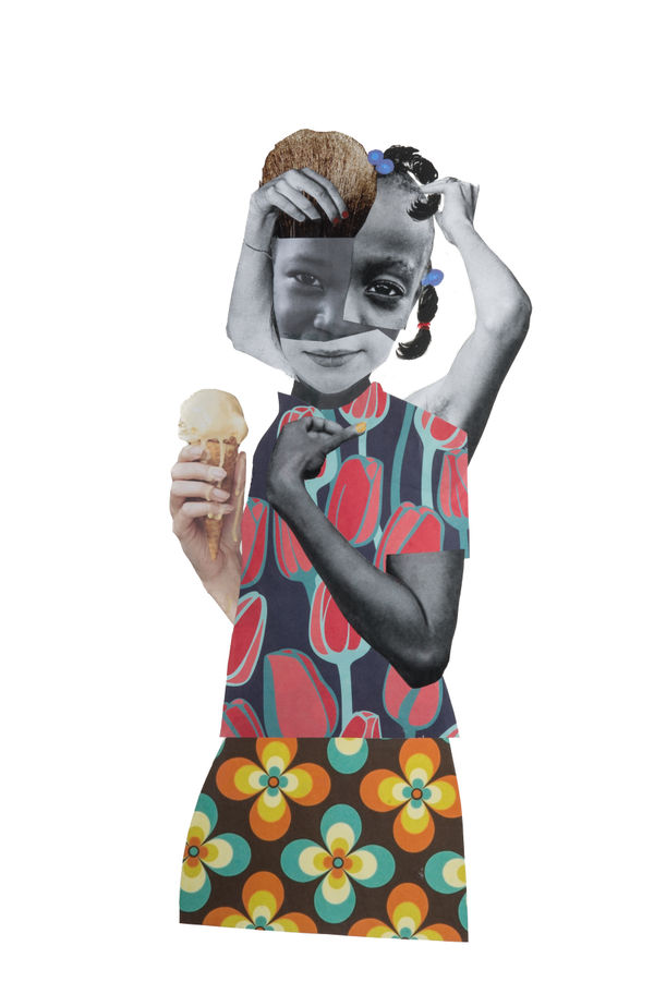 Deborah Roberts Untitled (Undiluted), 2017 mixed media on paper 30 x 22 in.