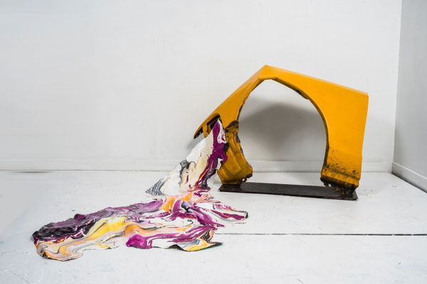 Kennedy Yanko Metal and Skin 5, 2017 acrylic and metal 48 x 72 x 36 inches