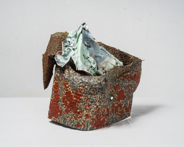 Kennedy Yanko Metal and Skin 8, 2017 acrylic, metal, and paper 18 x 8 x 13 inches