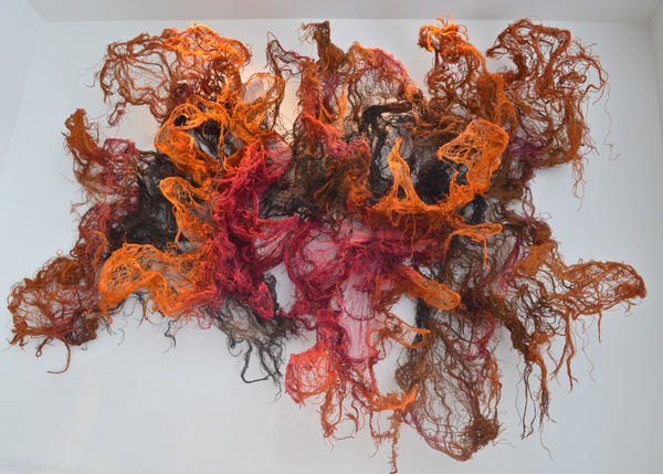 Nnenna Okore Body Language, 2015 Burlap, dye and wire 72 x 96 x 25 inches