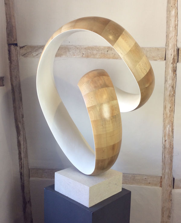 Richard Fox White Ravel in B, V signed and titled on underside sycamore, white earth pigment and sandstone height (including base) 64, width 38, depth 34 £4,200