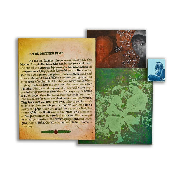 Alfred Conteh The Mother Pimp Wood, acrylic, oil, and paper 42 x 35.5 in.