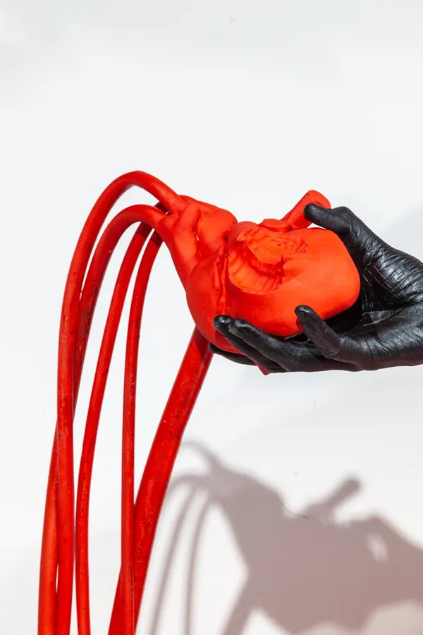 Mary Sibande The Domba Dance, 2019 Life-size fiberglass, bronze, cotton fabric, fiberglass and silicone 157 1/2 x 98 3/8 x 118 1/8 in 400 x 250 x 300 cm