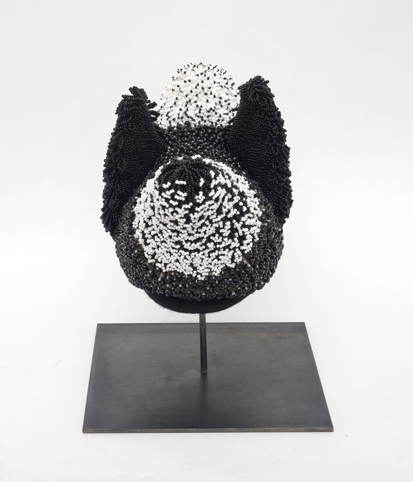 Jeffrey Gibson Black Beauty, 2021 Glass beads, acrylic felt, polyester fiber fill, artificial sinew, nylon thread, vintage beaded elements (glass beads, suede, cotton thread) 16 x 23 x 13 1/4 in 40.6 x 58.4 x 33.7 cm