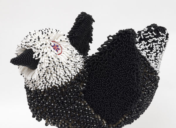Jeffrey Gibson Black Beauty, 2021 Glass beads, acrylic felt, polyester fiber fill, artificial sinew, nylon thread, vintage beaded elements (glass beads, suede, cotton thread) 16 x 23 x 13 1/4 in 40.6 x 58.4 x 33.7 cm