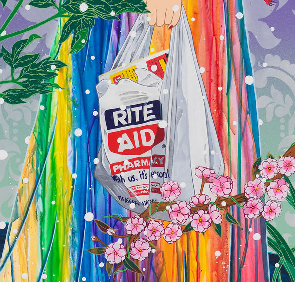 Tomokazu Matsuyama Paradise Free Mirror, 2021 Acrylic and mixed media on canvas 60 x 60 x 2 in 152.4 x 152.4 x 5.1 cm