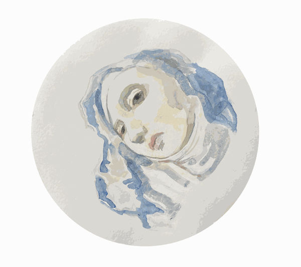 Alice Maher, WOMEN IN ECSTASY 3, Watercolour on paper, 36 cm / 14 in diameter, 2023