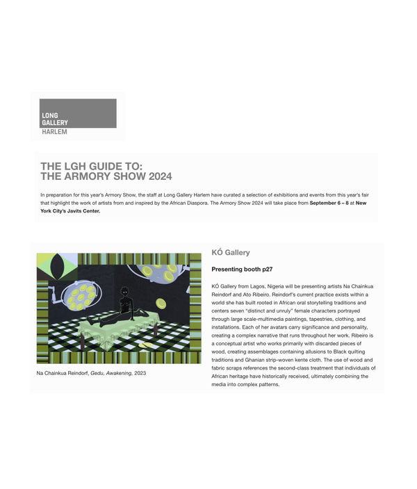 THE LGH GUIDE TO: THE ARMORY SHOW 2024 , Long Gallery Harlem