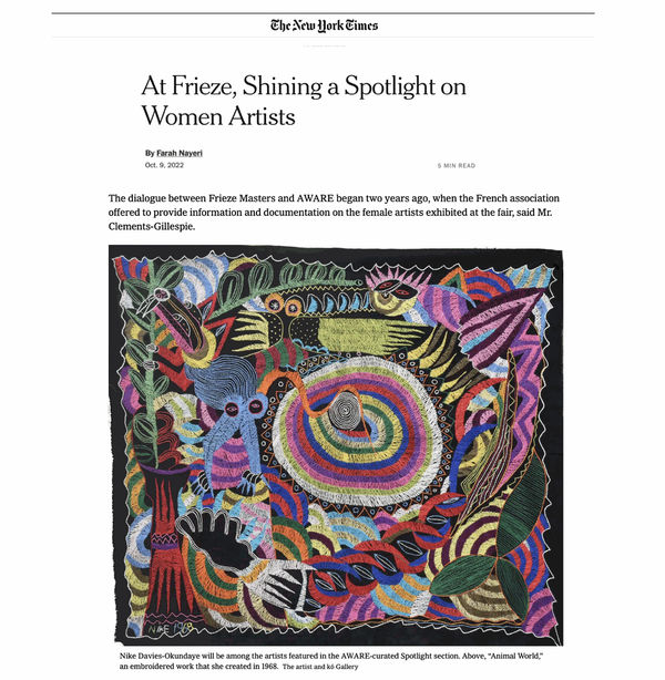 At Frieze, Shining a Spotlight on Women Artists