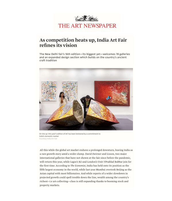As competition heats up, India Art Fair refines its vision, The Art Newspaper