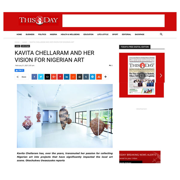 ThisDay: 'Kavita Chellaram and Her Vision for Nigerian Art'