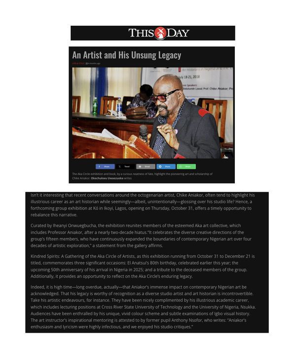 An Artist and His Unsung Legacy, ThisDay