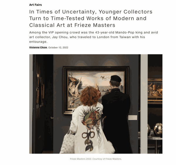 In Times of Uncertainty, Younger Collectors Turn to Time-Tested Works of Modern and Classical Art at Frieze Masters