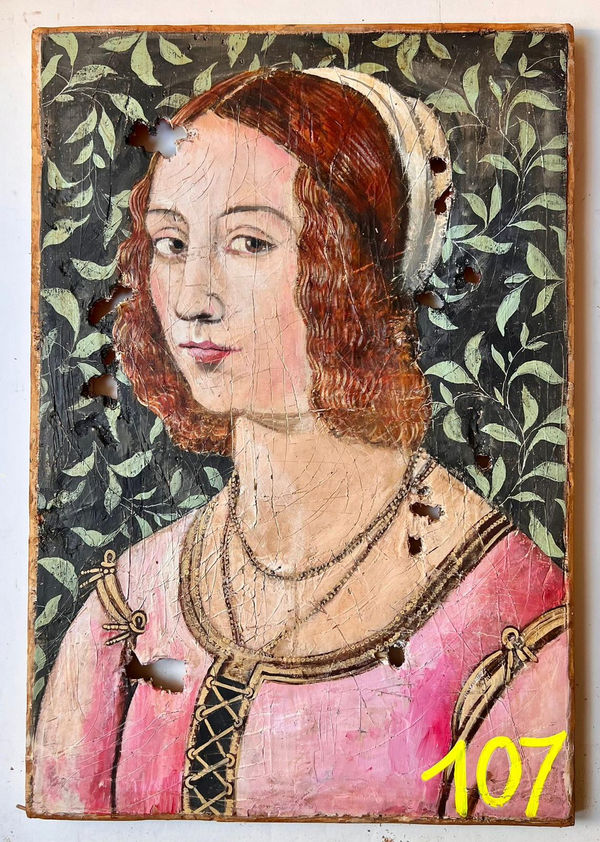 Joris Ghilini Ritratto di Giovane Donna 107, 2024 Acrylic on wood, plexiglass frame 79 x 56 x 9 cm (31 x 22 x 4 in)