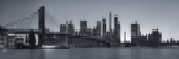 NYC Brooklyn Bridge Round Midnight