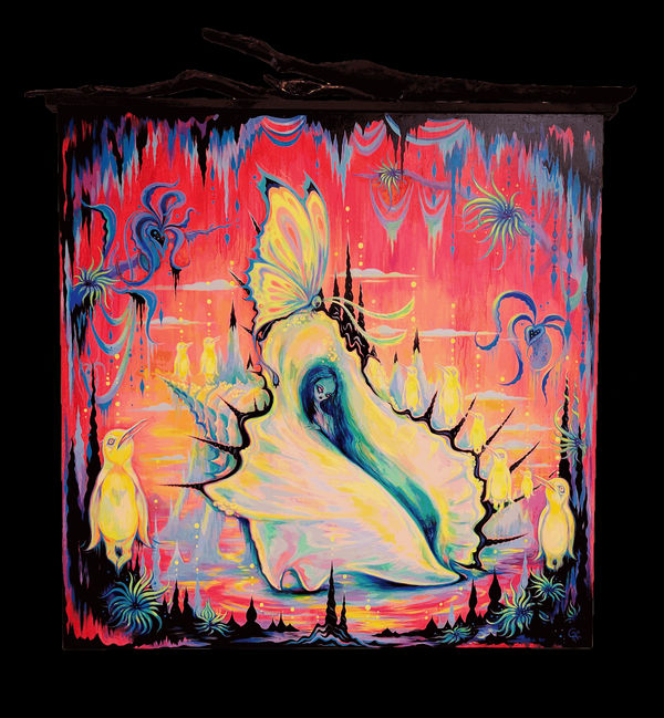 Camille Rose Garcia, The Transmutation of Sorrow/ 48 x 48", 2021 (click to enlarge)