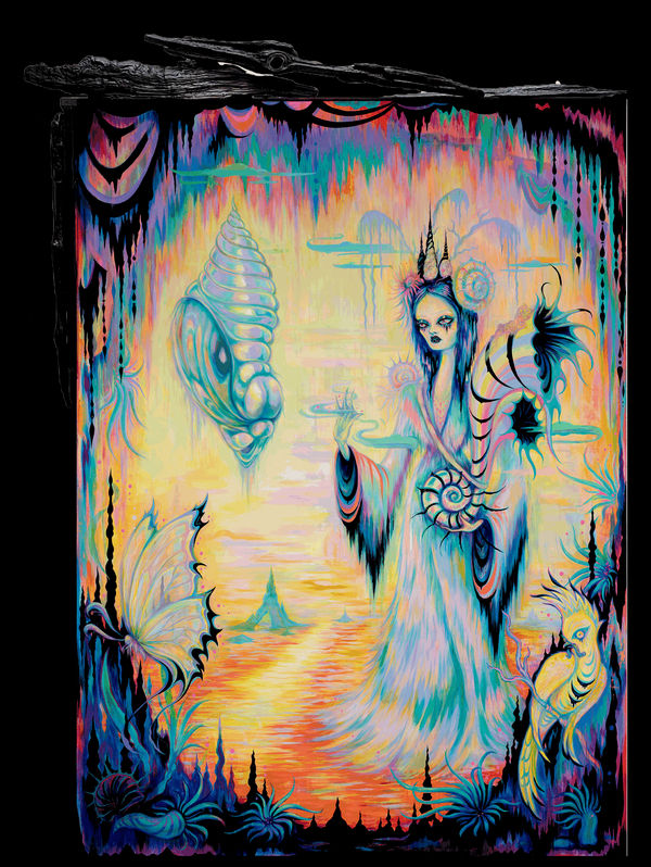 Camille Rose Garcia, Obsidian Butterfly / 66 x 48", 2021 (click to enlarge)