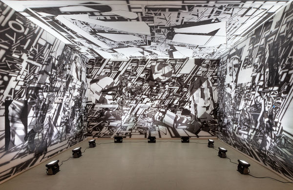 AVERY SINGER exhibition view, Art Basel Statements, 2015