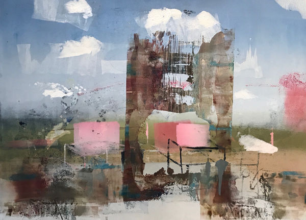 ADVENTURE STORY, oil monotype on paper, 22 x 30 in