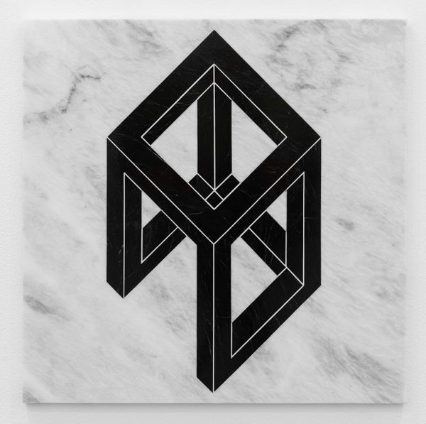 Hamra Abbas Open Cube: After LeWitt 9, 2019 Marble 61 x 61 cm 24 x 24 in