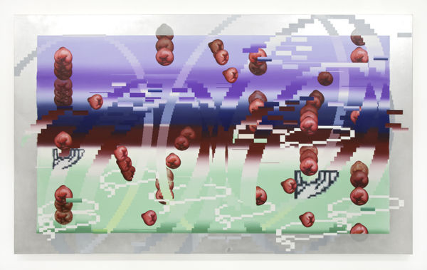 Vivien Zhang Cultivar Bearer (Woven Portals), 2020 Oil and spray paint on canvas 150 x 250 cm 59 1/8 x 98 3/8 in