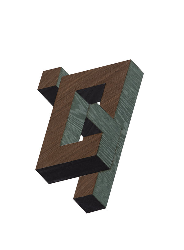 Shaikha Al Mazrou Irrational Figures, 2022 Wood veneer on paper 76 x 57 cm 29 7/8 x 22 1/2 in