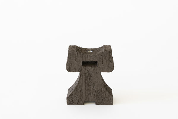 Timo Nasseri, Teardrop Vessell, #25, 2020, Black clay, glaze, 13.5 x 11 x 5 cm, 5 1/4 x 4 3/8 x 2 in.