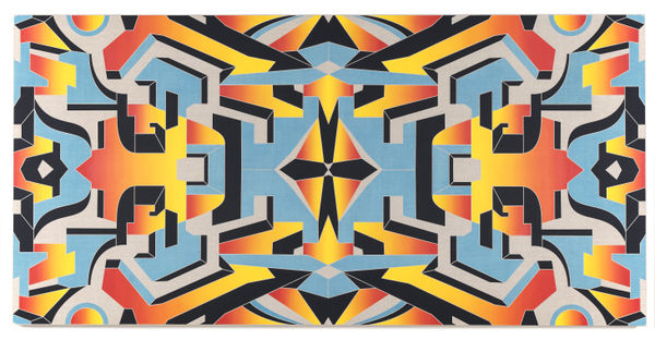 Timo Nasseri, Atlas, 2022, Acrylic and oil on canvas, 197 x 400 cm, 77 1/2 x 157 1/2 in. Courtesy of the artist and Lawrie Shabibi; Photo by Studio-Nasseri.