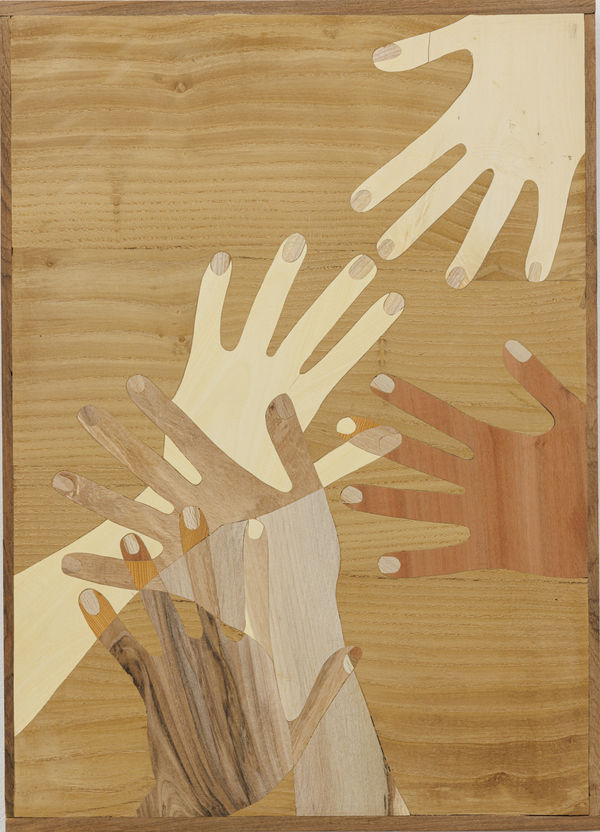 Farhad Ahrarnia Touch, Composition with Left Hand, no. 1, 2024 Variety of local wood indigenous to Pars region, Iran 52 x 37.2 x 2.6 cm