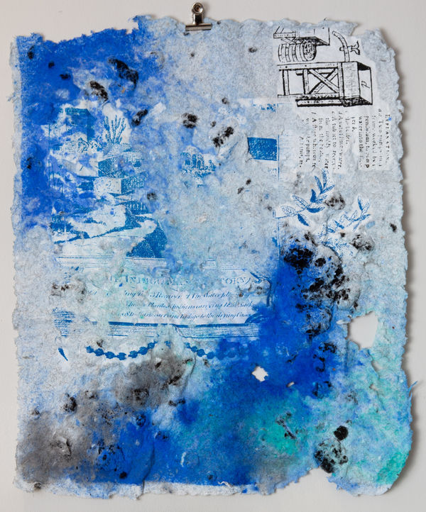 Gbadebo Adebunmi Untitled 5 2023 22X17 Inch Black Hair Cotton Rice Paper Indigo Dye And Printed Photographs Crop New