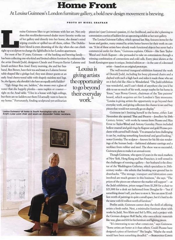 "Louisa is giving artists the opportunity to go beyond their everyday work."