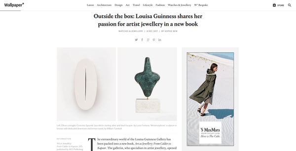 Left, Ellisse contaglio ‘Concetto Spaziale’ bracelet in sterling silver and black lacquer, by Lucio Fontana. ‘Metamorphosis’ sculpture in bronze with dedicated limestone and bronze stand, by William Turnbull Read more at https://www.wallpaper.com/watches-and-jewellery/art-as-a-jewellery-louisa-guinness-unveils-the-power-of-wearable-art#RzdpJPP6ZCBitjHM.99