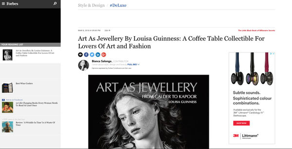 Art As Jewellery By Louisa Guinness: A Coffee Table Collectible For Lovers Of Art and Fashion