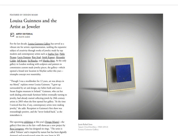 Louisa Guinness and the Artist as Jeweler