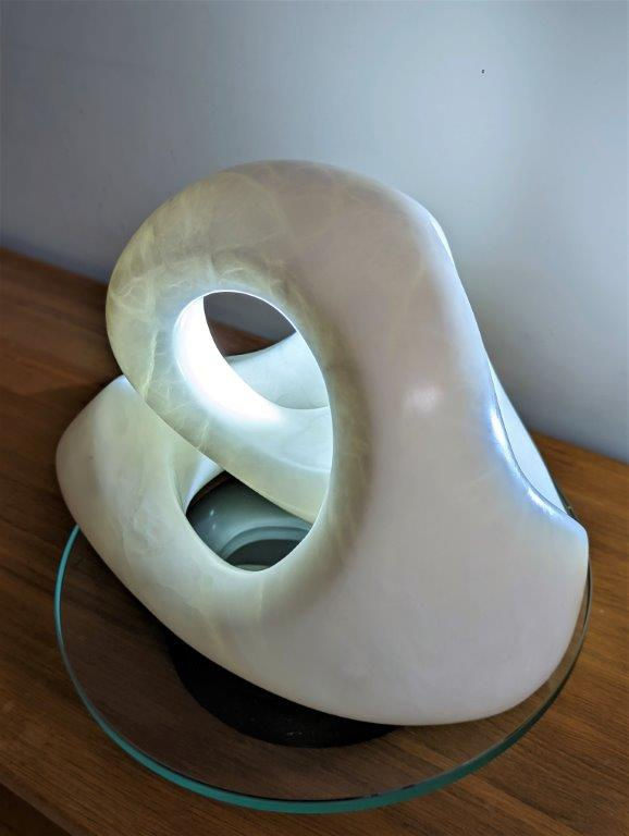 Abstract sculpture alabaster