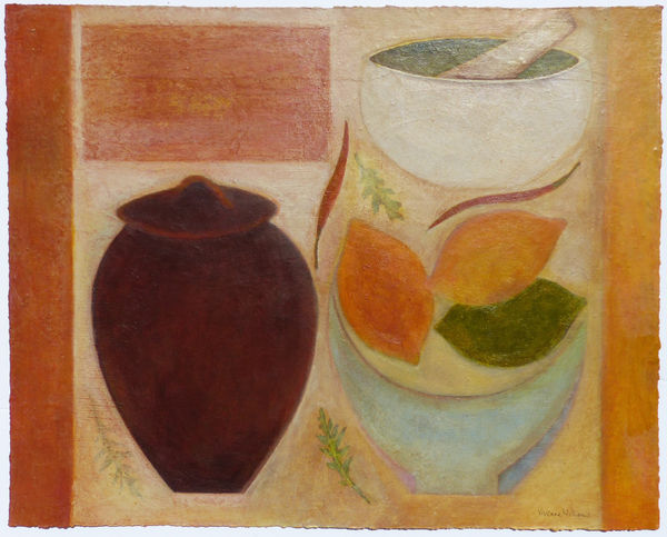 Still life painting with lemons