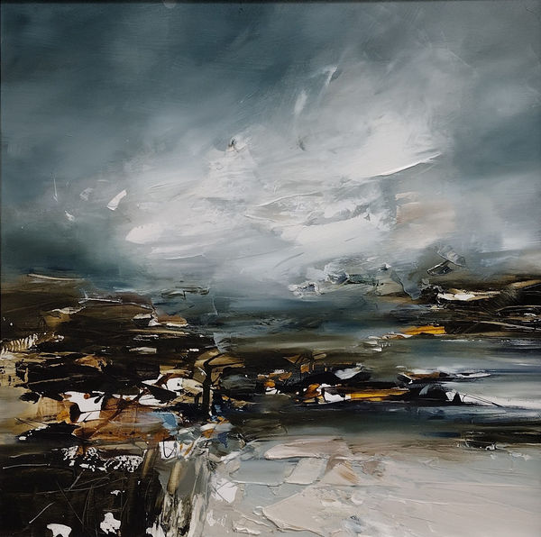 Trefin beach oil painting