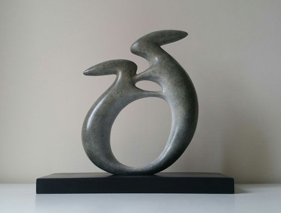 Boxing hares sculpture
