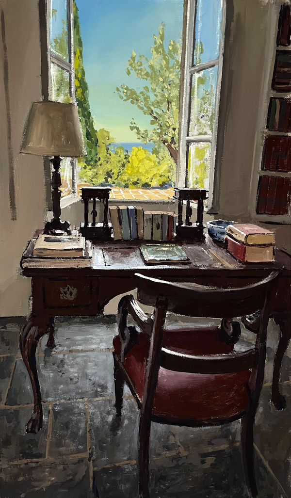 Leigh Fermor’s Villa. Desk window