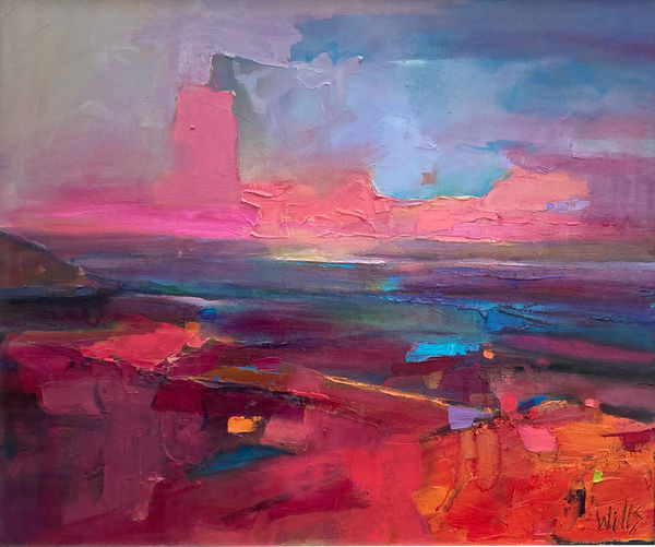 Expressionist oil landscape painting