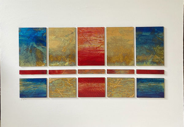 Metallic gold abstract painting